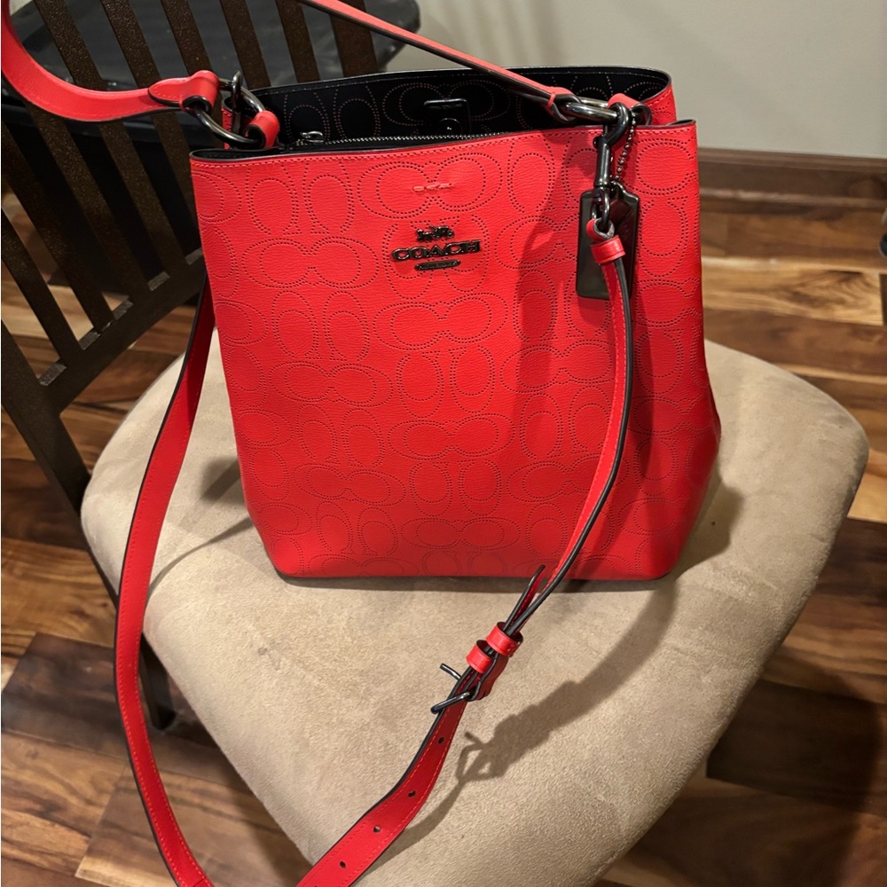 Coach Red Leather Women's Bag